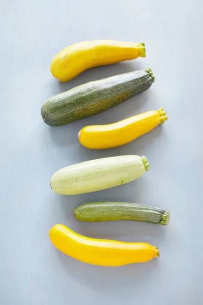 Variety Zucchini White Background — Stock Photo, Image