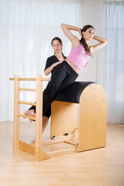 Woman Exercising Trainer — Stock Photo, Image
