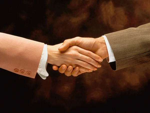 パートナーシップの概念 握手をする2人のビジネスマンが — ストック写真