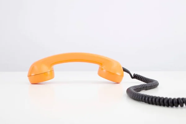 Orange Telephone Penerima Menutup — Stok Foto