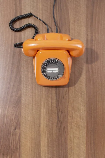 Роторный Телефон Деревянном Столе — стоковое фото