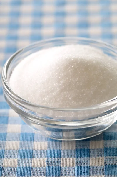 Miska Cukru Białego Stole — Zdjęcie stockowe