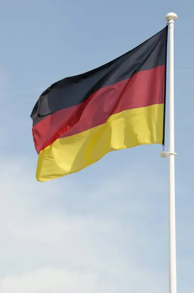 Duitse Vlag Wapperen Breeze Duitsland — Stockfoto