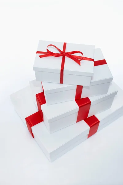 Stack Gifts White Background — Stock Photo, Image