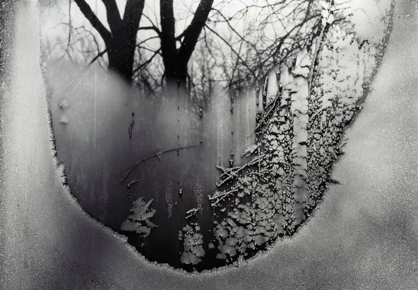 Frost Fönsterrutan — Stockfoto