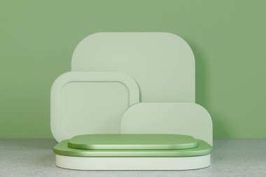 Premium ürün için Pastel Light mimari arka planda 3D görüntüleme.    