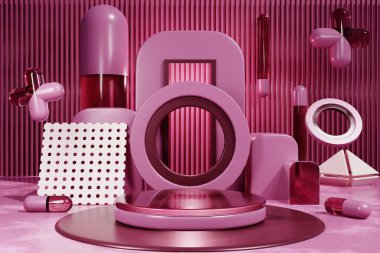 Ürün gösterimi için boş podyum, 3d görüntüleme 