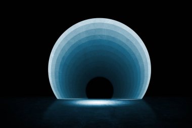 Ürün görüntüleme için fütüristik soyut arkaplan, 3 boyutlu görüntüleme, bilgisayar dijital çizim sahnesi