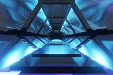 İçi boş koridorun 3d görüntüsü