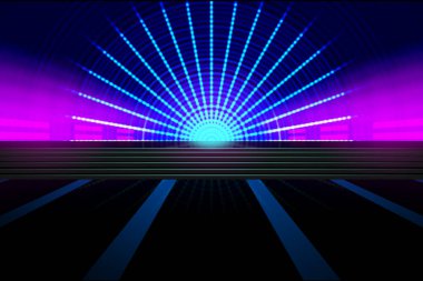 Neon ışıkları ile soyut geleceksel arkaplan