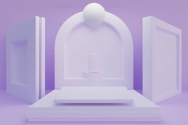 Ürün gösterimi için boş podyum, 3d görüntüleme 