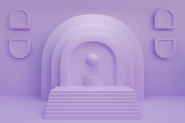 3 boyutlu illüstrasyon. soyut geometrik şekiller podyum arkaplanı.