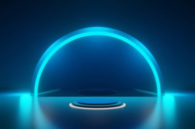 Neon ışıkları ile soyut geleceksel arkaplan