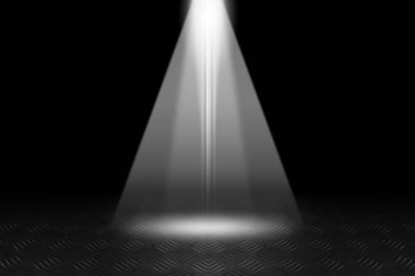 Siyah arkaplanda beyaz spot ışığı