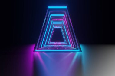 Neon ışıkları ile soyut geleceksel arkaplan