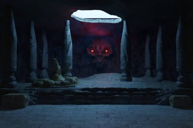 Korkunç cadılar bayramı geçmişi. 3d oluşturma