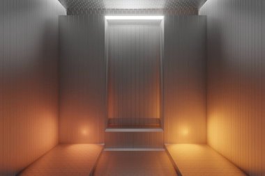 Soyut fütüristik iç mekan. 3d oluşturma