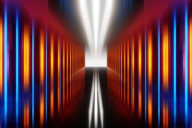 Turuncu ve mavi ışıklı soyut arkaplan