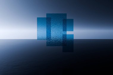 Pencereli mavi ve beyaz arkaplan