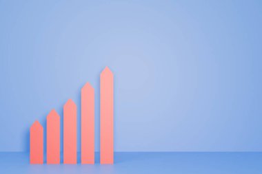 İş büyüme tablosu. 3d oluşturma