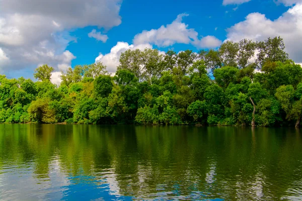 Stock image Landscape of the Tisza river in Martely