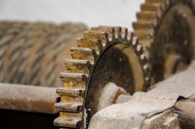 Güney Macaristan 'da Kiskundorozsma' daki rüzgar değirmeninde vinç.