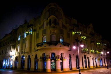 REOK Palace in Szeged city at night in December