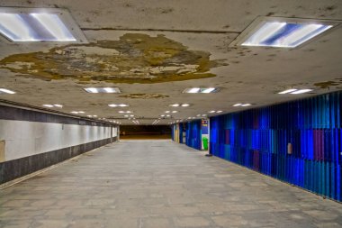 Underground life in Budapest city at night