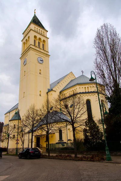 Kerk Het Wekerle Estate Boedapest Winter — Stockfoto