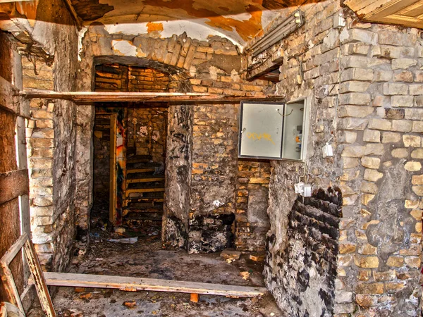 Elhagyott Ház Palicsi Partján Szerbiában Télen — Stock Fotó