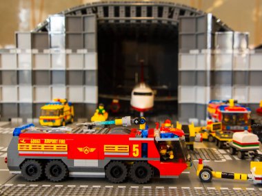 SZEGED, HUNGARY - Nisan 02. 2023: Szeged 'de Ticaret Odası' nda LEGO sergisi
