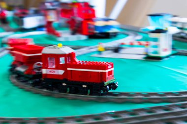 SZEGED, HUNGARY - Nisan 02. 2023: Szeged 'de Ticaret Odası' nda LEGO sergisi