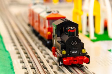 SZEGED, HUNGARY - Nisan 02. 2023: Szeged 'de Ticaret Odası' nda LEGO sergisi