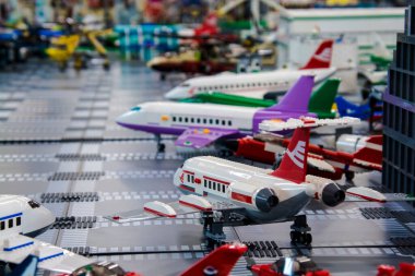 SZEGED, HUNGARY - Nisan 02. 2023: Szeged 'de Ticaret Odası' nda LEGO sergisi