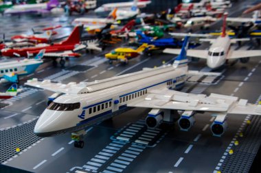 SZEGED, HUNGARY - Nisan 02. 2023: Szeged 'de Ticaret Odası' nda LEGO sergisi