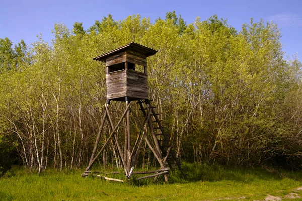 Stock image Hunting tower near the forest in Potharaszti in Pest county in Spring