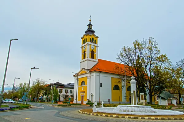 Kostel Štěpána Maďarska Kisteleku Zamračeném Dni — Stock fotografie