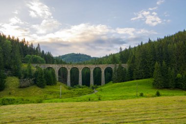 Yazın Slovakya 'da Telgart yakınlarında Chmaros Viaduct