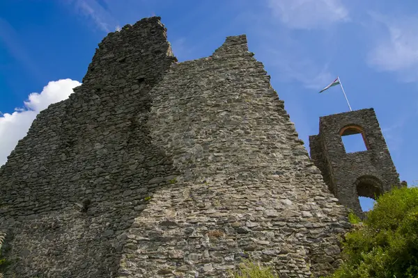 Macaristan 'ın Somlo Dağı' ndaki ortaçağ şatosunun kalıntıları.