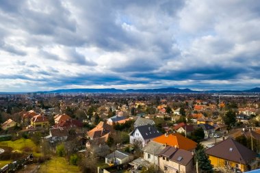 Sashalom 'un gözcü kulesinden Budapeşte manzarası