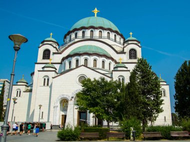 BELGRAD, SERBİYA - 18 Ağustos. 2024: Belgrad 'daki Aziz Sava Tapınağı