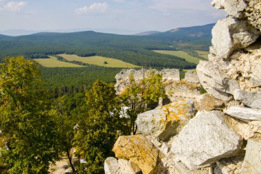 Landscape from the Castle of Gymes on the mount in Slovakia clipart