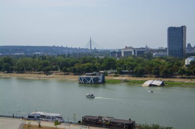 Sırbistan 'daki Belgrad kalesi Kalemegdan' dan Sava nehrinin manzarası