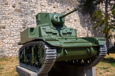 M3A1 Stuart mk III ABD hafif tankı Sırbistan 'daki Belgrad kalesi Kalemegdan' da