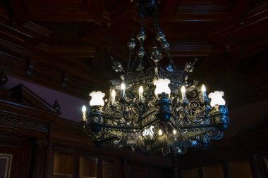 Chandelier in the Chateau of Wenckheim in South Hungary clipart