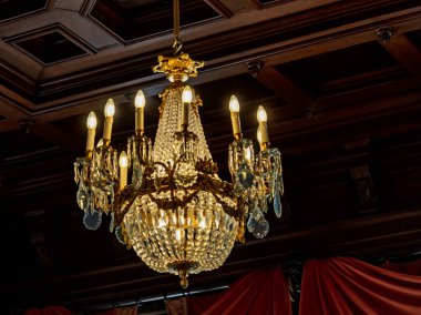 Chandelier in the Chateau of Wenckheim in South Hungary clipart