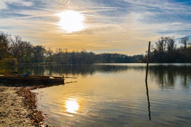 In the beach of the Backwater of Tisza at Martely clipart