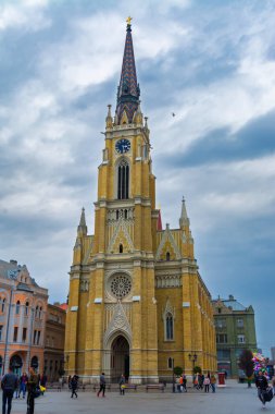 NOVI SAD, SERBIA - 16 Mart. 2024: Mary 'nin Adı Kilisesi