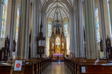 NOVI SAD, SERBIA - 16 Mart. 2024: Mary 'nin Adı Kilisesi' nde