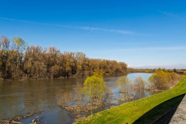 Mart ayı başlarında Csongrad yakınlarındaki Tisza Nehri.